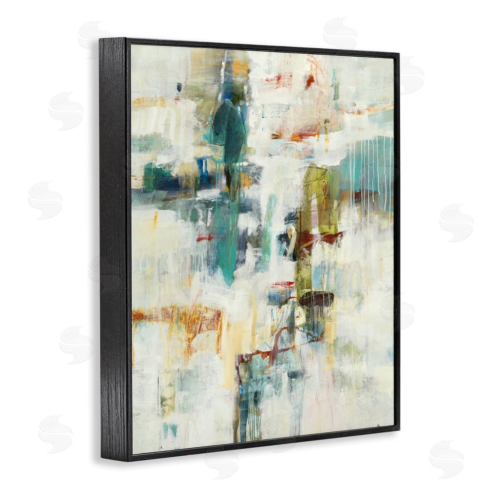 Lisa Ridgers Dynamic Paint Drips Blacked Framed Giclee Wall Art Print
