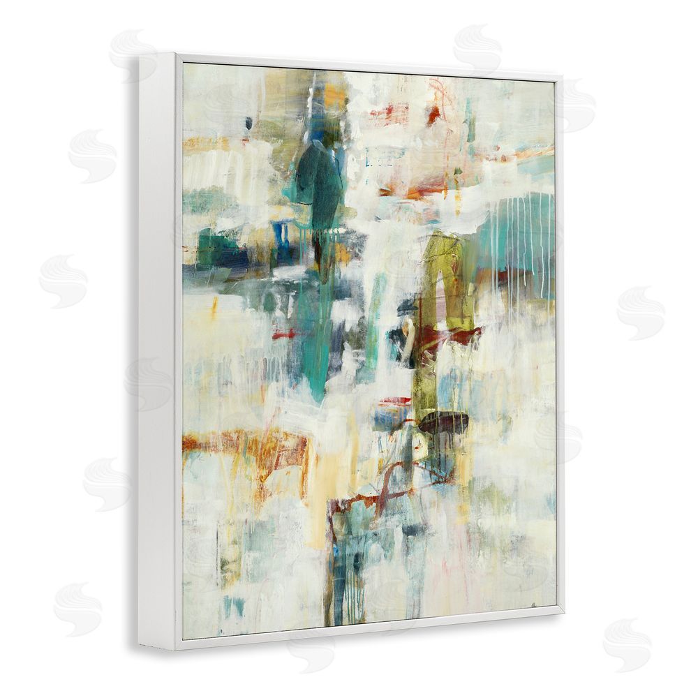 Lisa Ridgers Dynamic Paint Drips White Framed Giclee Wall Art Print
