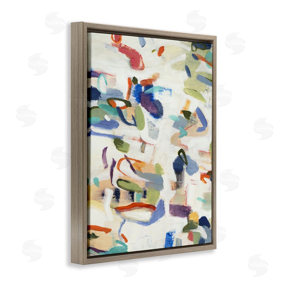 Lisa Ridgers Expressive Composition Brushstrokes Brown Floating Frame Canvas Wall Art