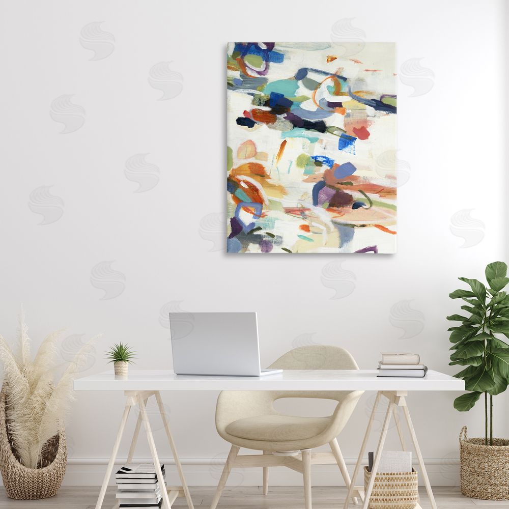 Lisa Ridgers Flowing Stippled Brushstrokes Stretched Canvas Wall Art in Room