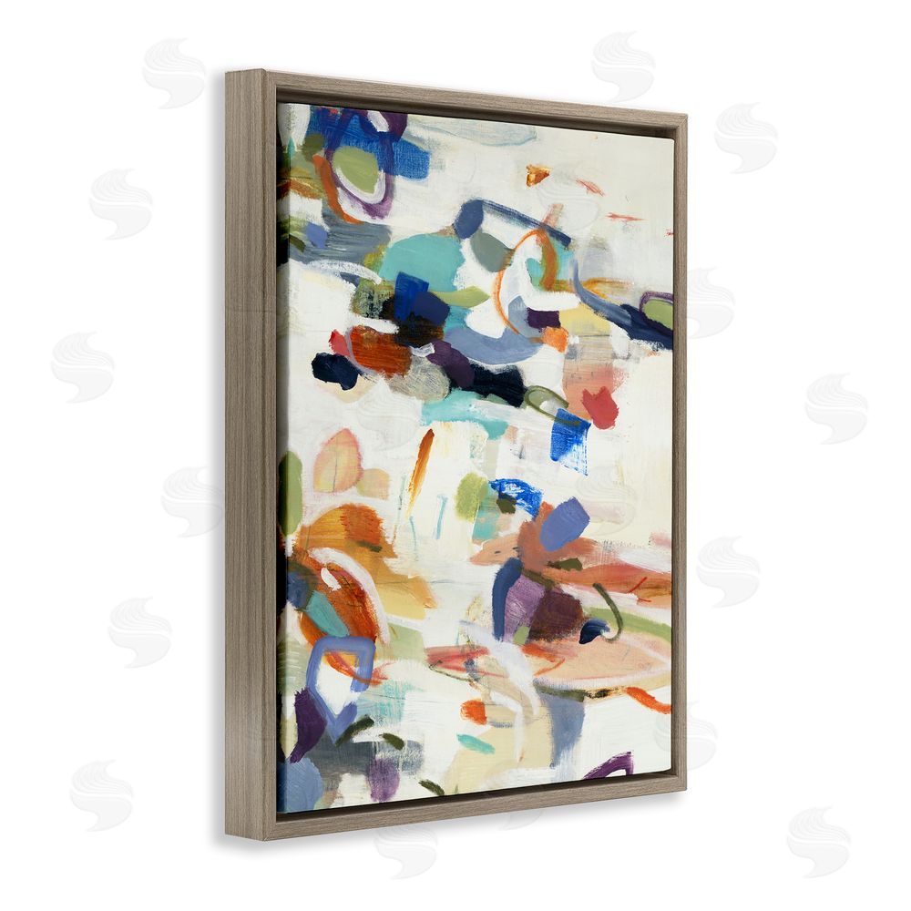 Lisa Ridgers Flowing Stippled Brushstrokes Brown Floating Frame Canvas Wall Art