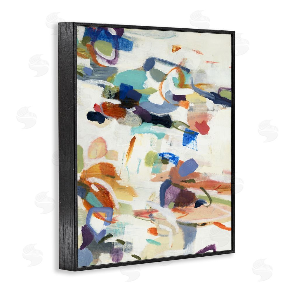 Lisa Ridgers Flowing Stippled Brushstrokes Blacked Framed Giclee Wall Art Print