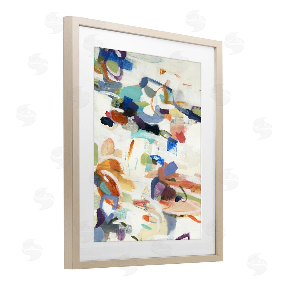 Lisa Ridgers Flowing Stippled Brushstrokes Brown Framed Print Under Glass with Mat Wall Art