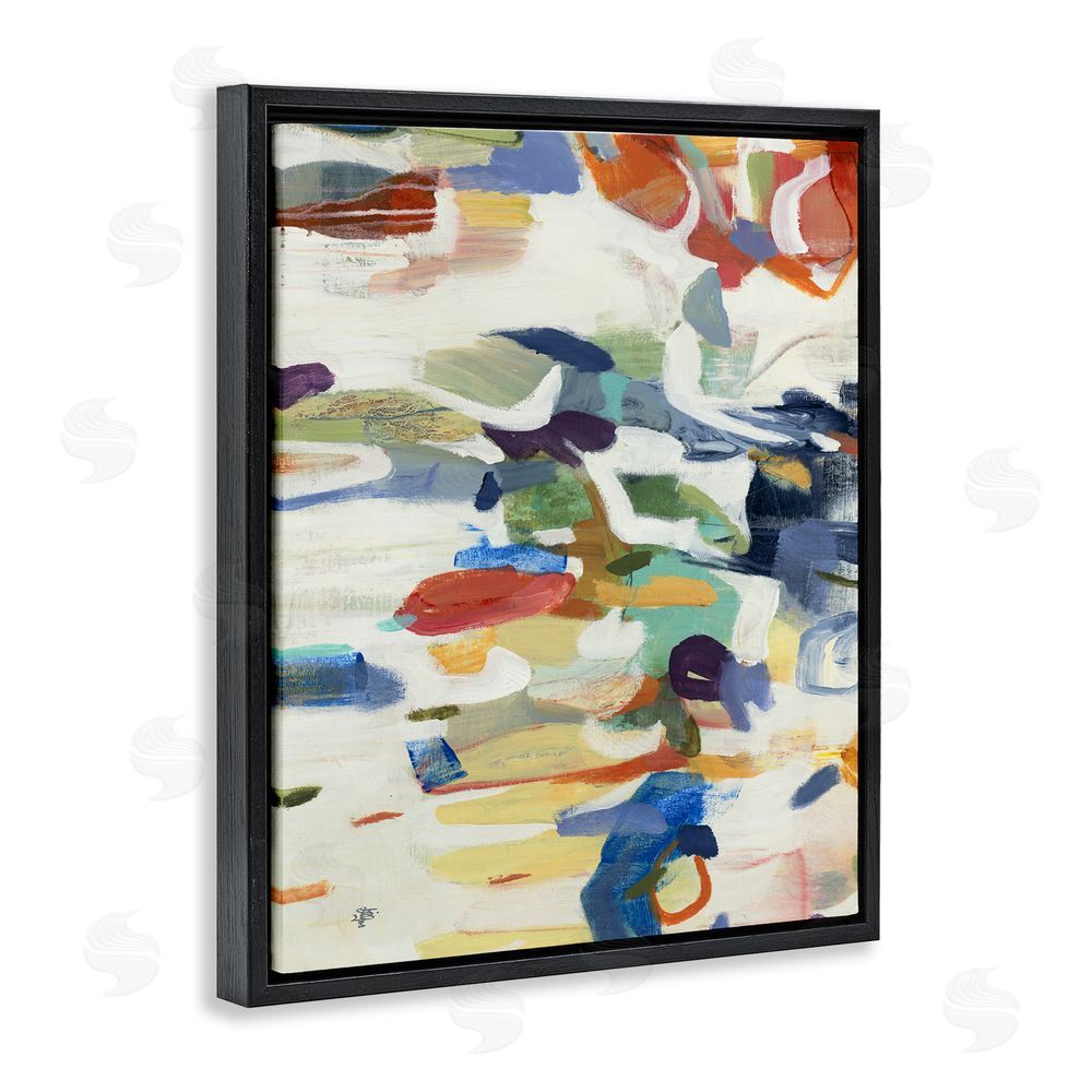 Lisa Ridgers Primary Hued Abstraction Black Floating Frame Canvas Wall Art Print