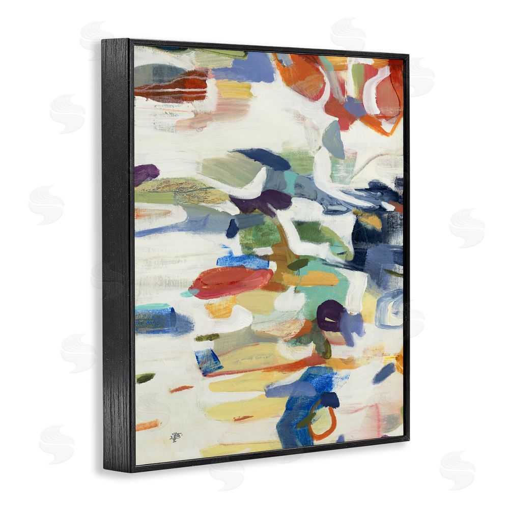 Lisa Ridgers Primary Hued Abstraction Black Framed Giclee Wall Art Print