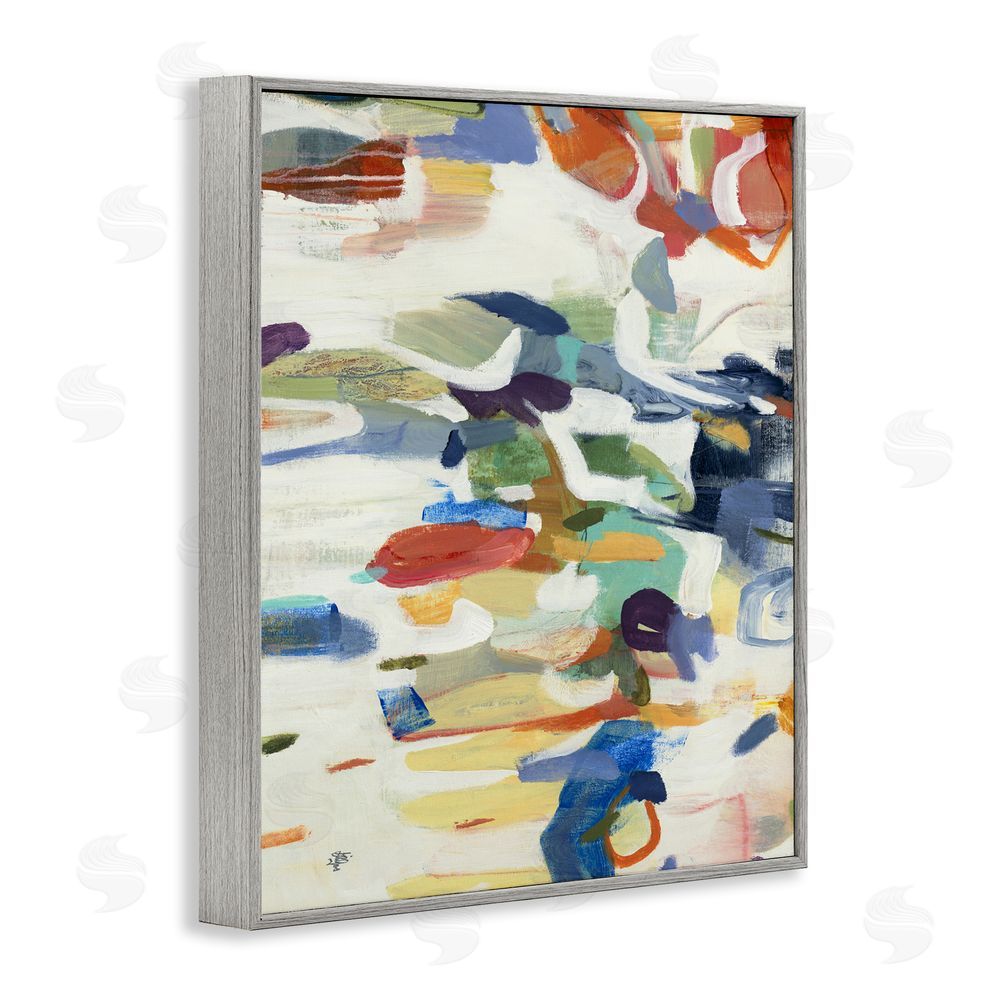 Lisa Ridgers Primary Hued Abstraction Gray Framed Giclee Wall Art Print