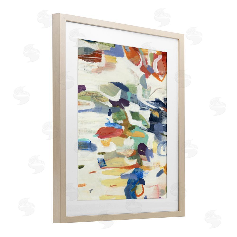 Lisa Ridgers Primary Hued Abstraction Brown Framed Print Under Glass Wall Art