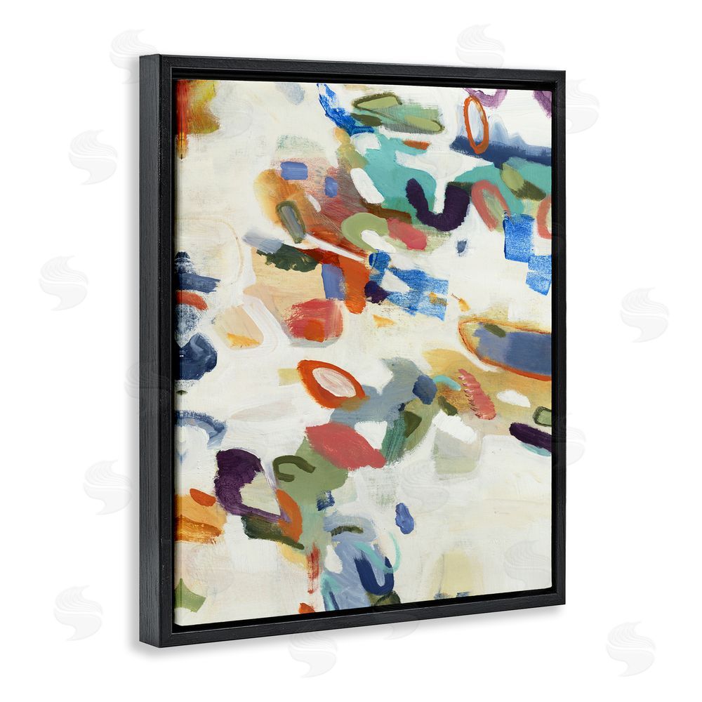 Lisa Ridgers Multihued Expressive Abstract Black Floating Frame Canvas Wall Art