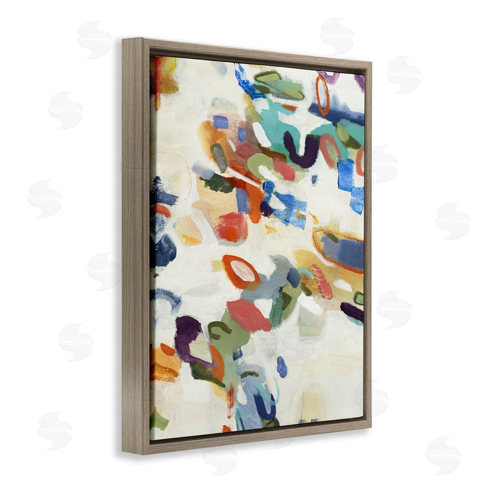 Lisa Ridgers Multihued Expressive Abstract Brown Floating Frame Canvas Wall Art