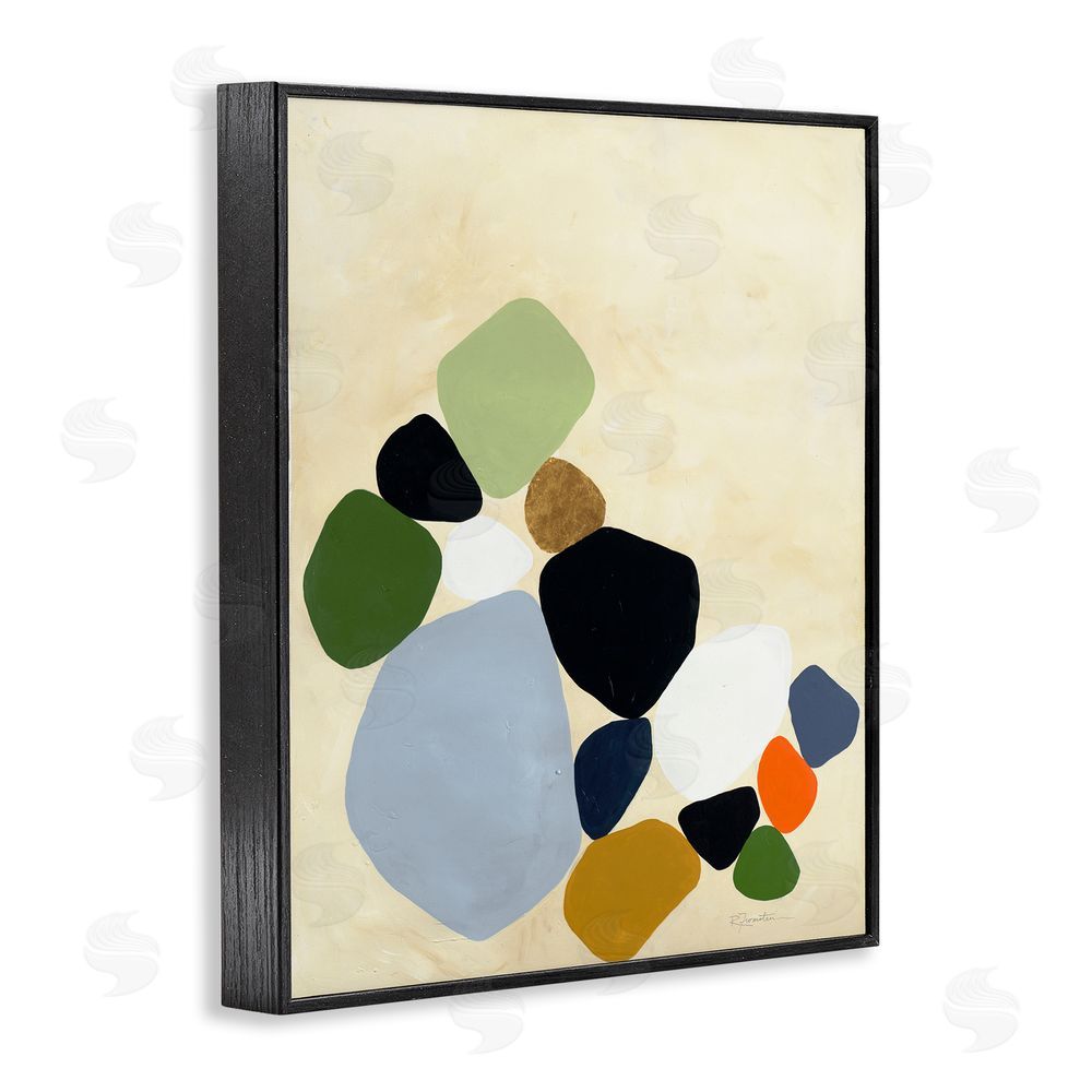 Ruth Fromstein Balanced Shapes Cluster Black Framed Giclee Wall Art Print