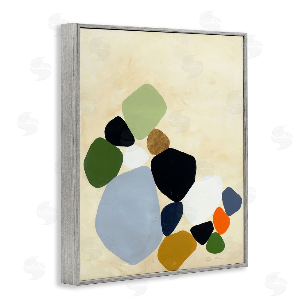 Ruth Fromstein Balanced Shapes Cluster Gray Framed Giclee Wall Art Print