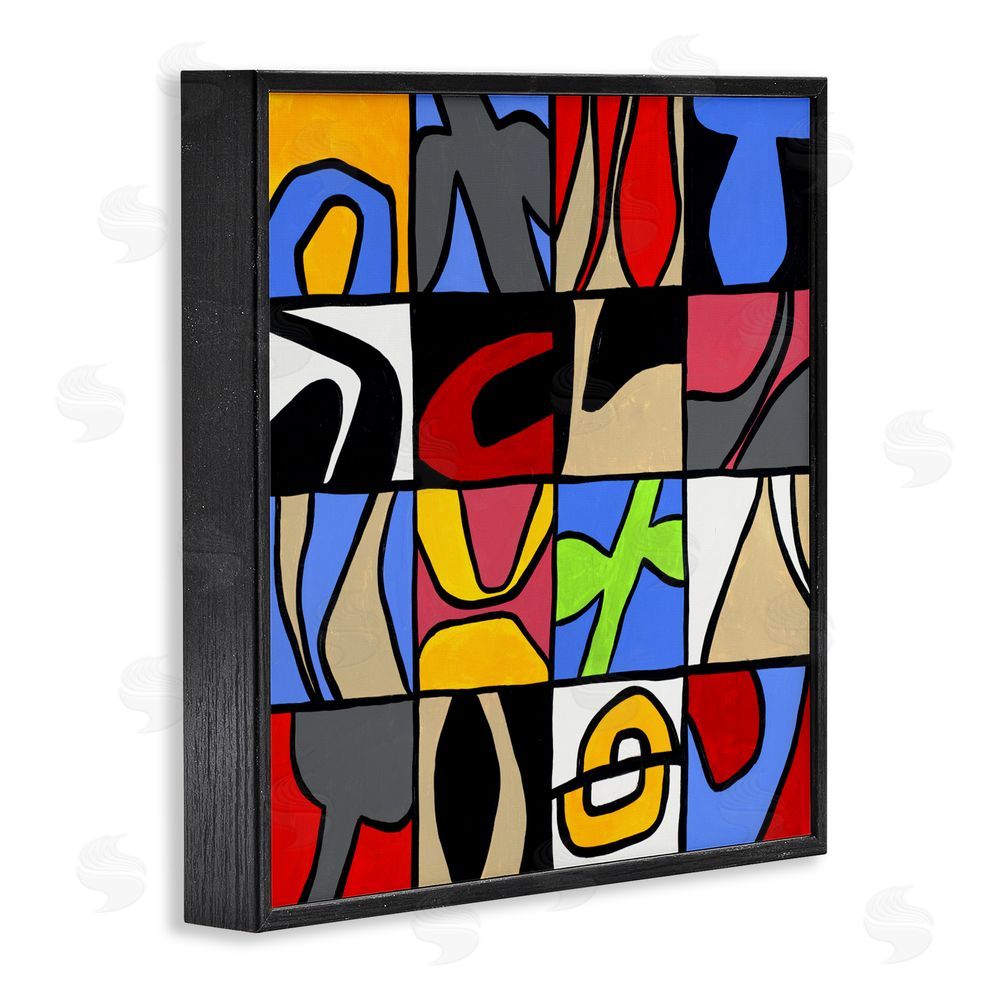 Ruth Fromstein Alternating Contrast Shapes Abstraction Black Framed Giclee Wall Art Print