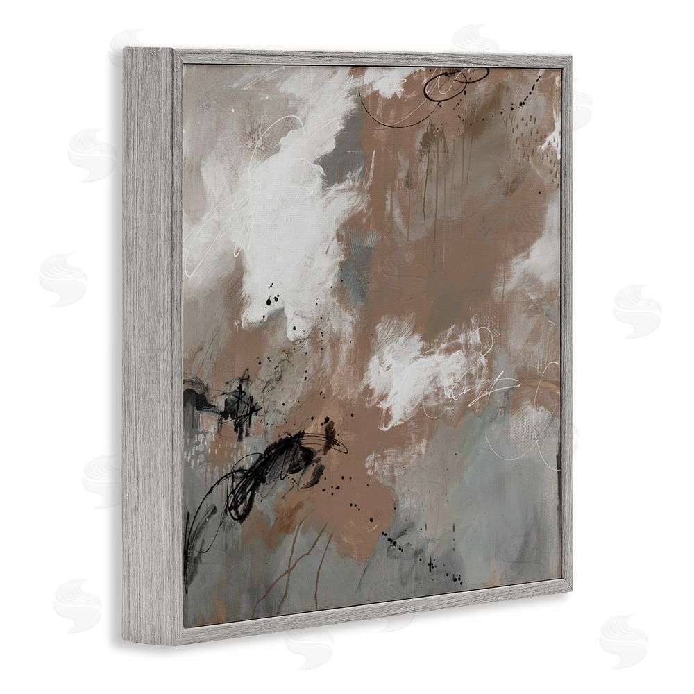 Ruth Fromstein Brown & Grey Brushwork Gray Framed Giclee Wall Art Print