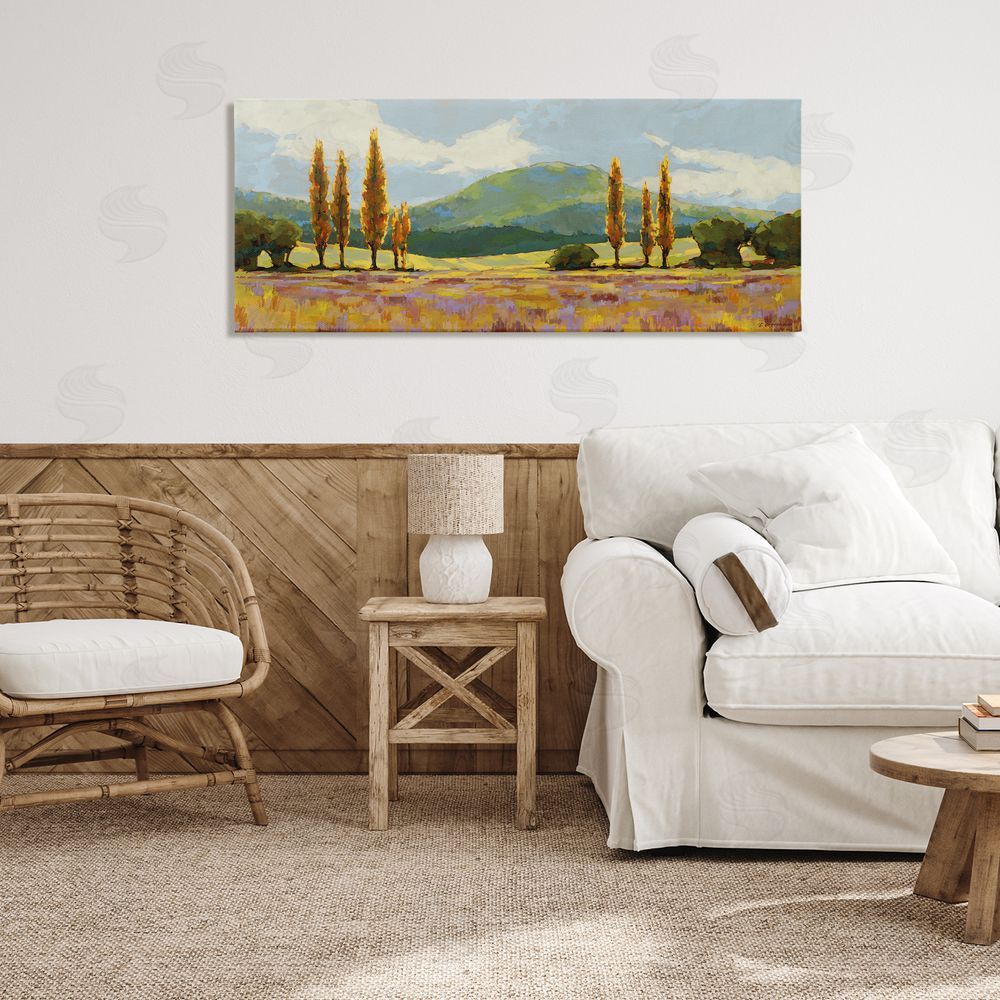 Trevor Copenhaver Countryside with Dabbled Pastels Stretched Canvas Wall Art in Room