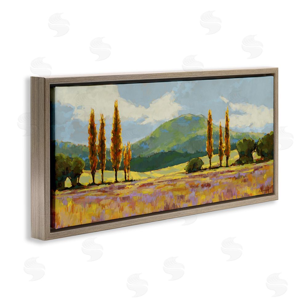 Trevor Copenhaver Countryside with Dabbled Pastels Brown Floating Frame Canvas Wall Art Print