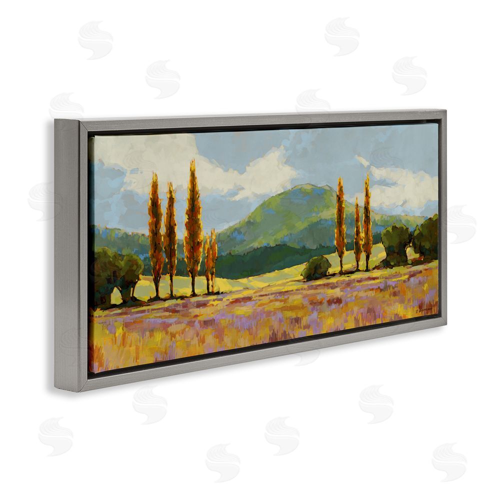 Trevor Copenhaver Countryside with Dabbled Pastels Gray Floating Frame Canvas Wall Art Print