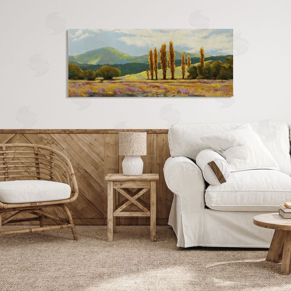Trevor Copenhaver Vast Subdued Countryside Stretched Canvas Wall Art Print in Room