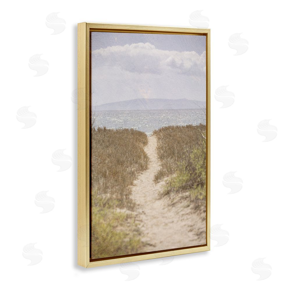 Aaron Matheson Path to Misty Ocean Gold Floating Frame Canvas Wall Art Print