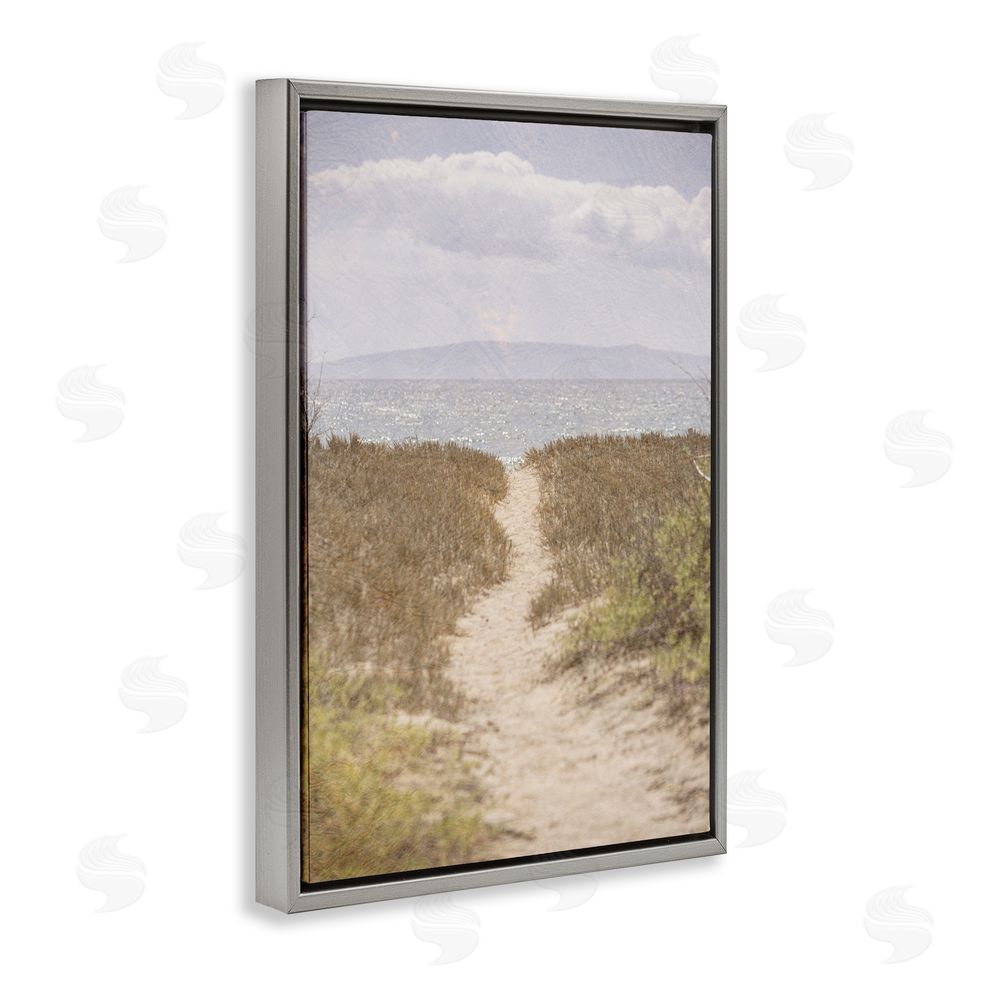 Aaron Matheson Path to Misty Ocean Gray Floating Frame Canvas Wall Art Print
