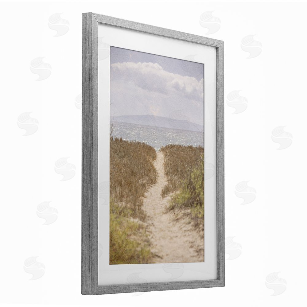 Aaron Matheson Path to Misty Ocean Gray Framed Print Under Glass Wall Art