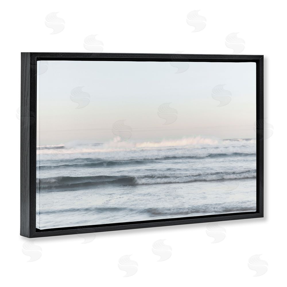 Melissa McClain Serene Ocean Waves Calmness Black Floating Frame Canvas Wall Art Print