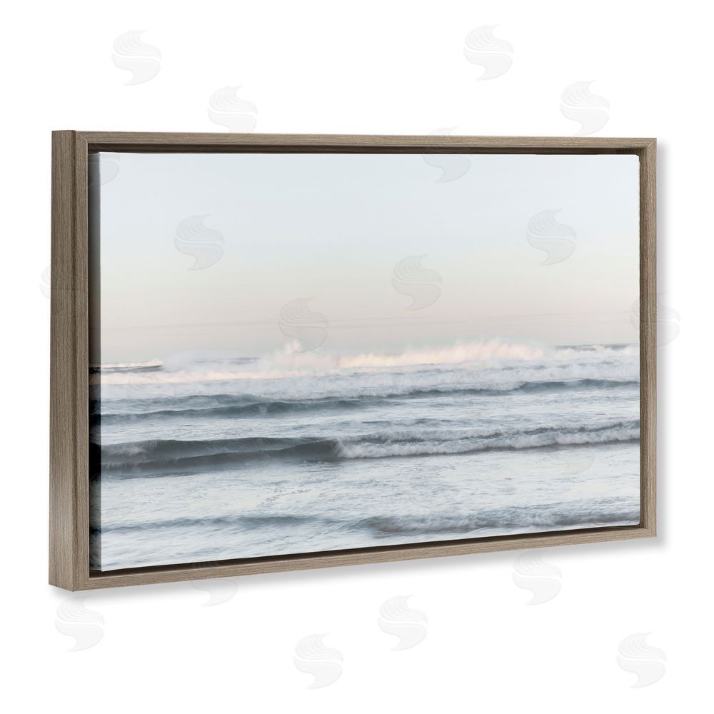 Melissa McClain Serene Ocean Waves Calmness Brown Floating Frame Canvas Wall Art Print
