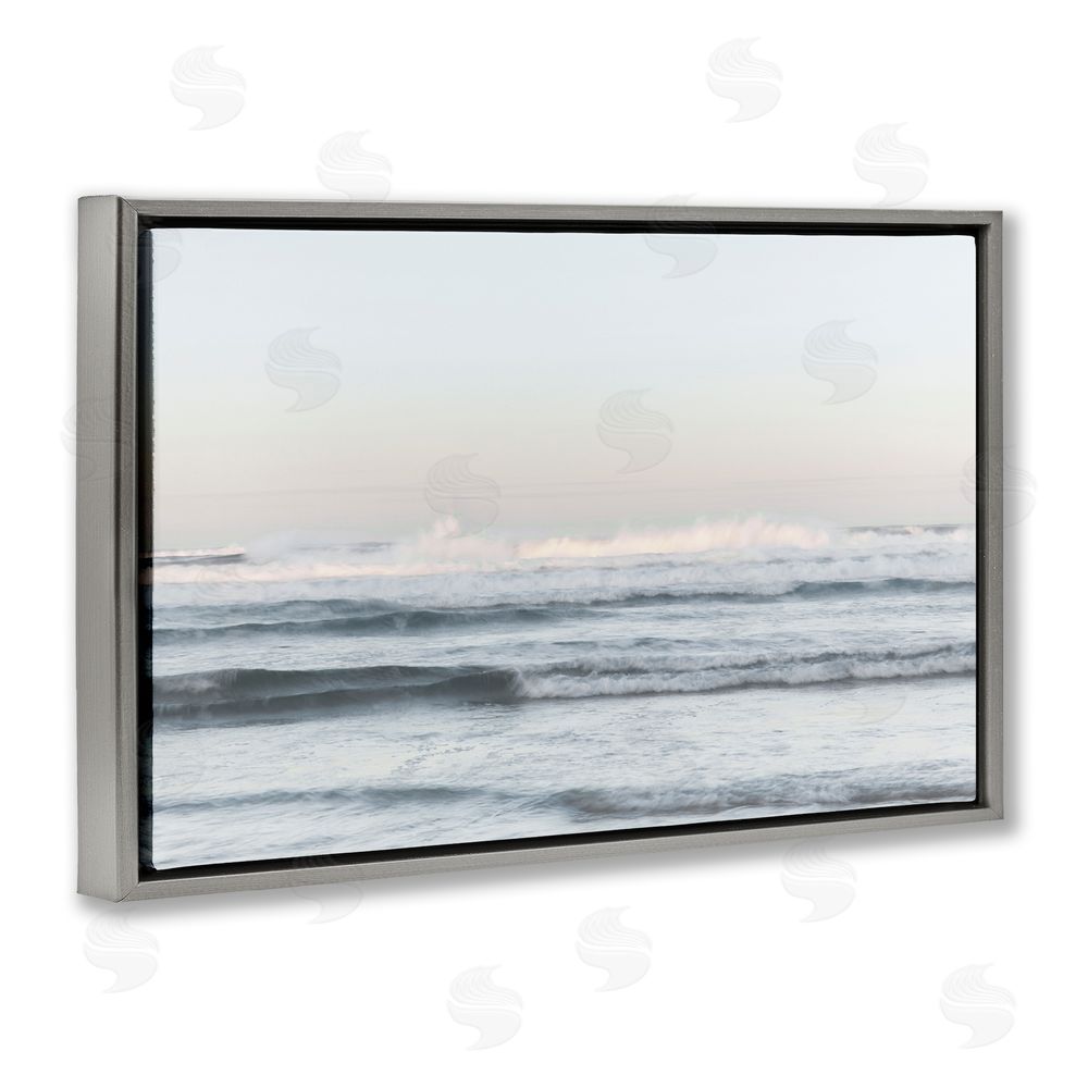 Melissa McClain Serene Ocean Waves Calmness Gray Floating Frame Canvas Wall Art Print