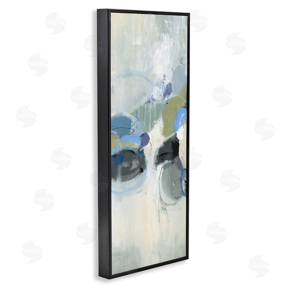 Lisa Ridgers Muted Circular Dapples Black Framed Giclee Wall Art Print
