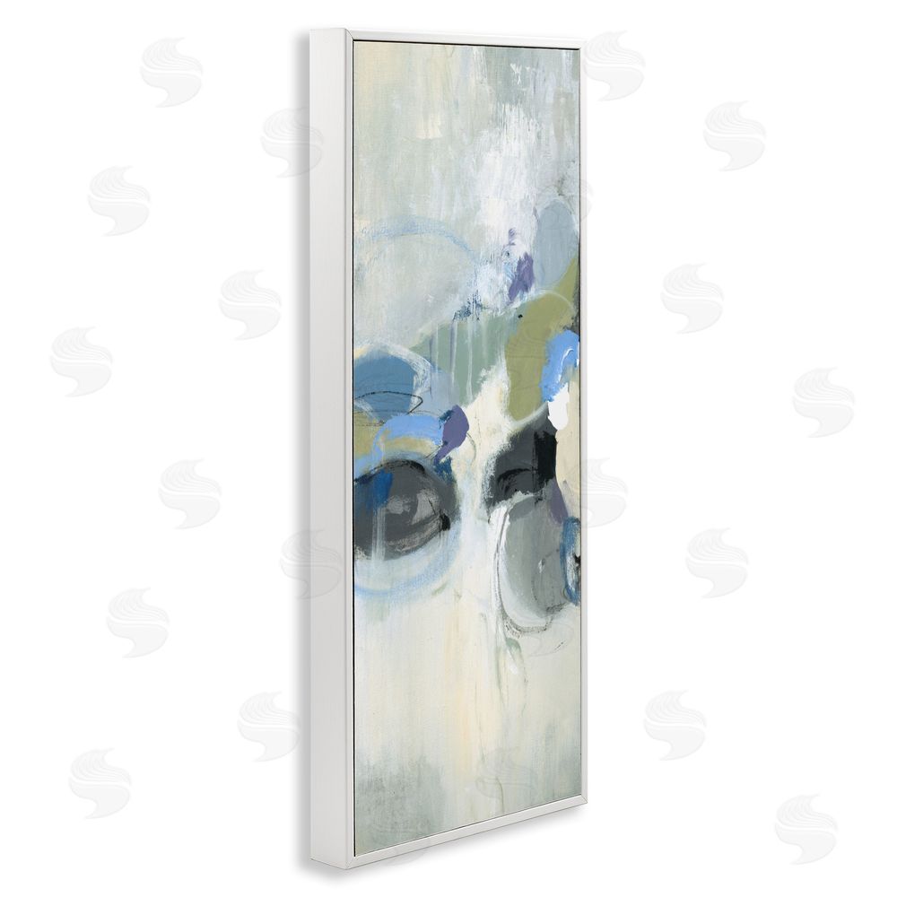Lisa Ridgers Muted Circular Dapples White Framed Giclee Wall Art Print