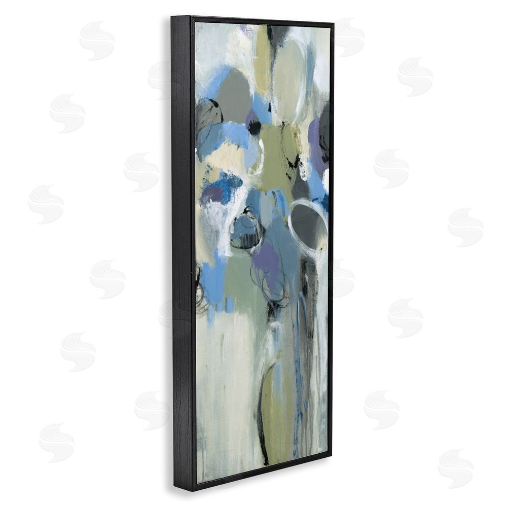 Lisa Ridgers Beige & Blue Abstraction Black Framed Giclee Wall Art Print