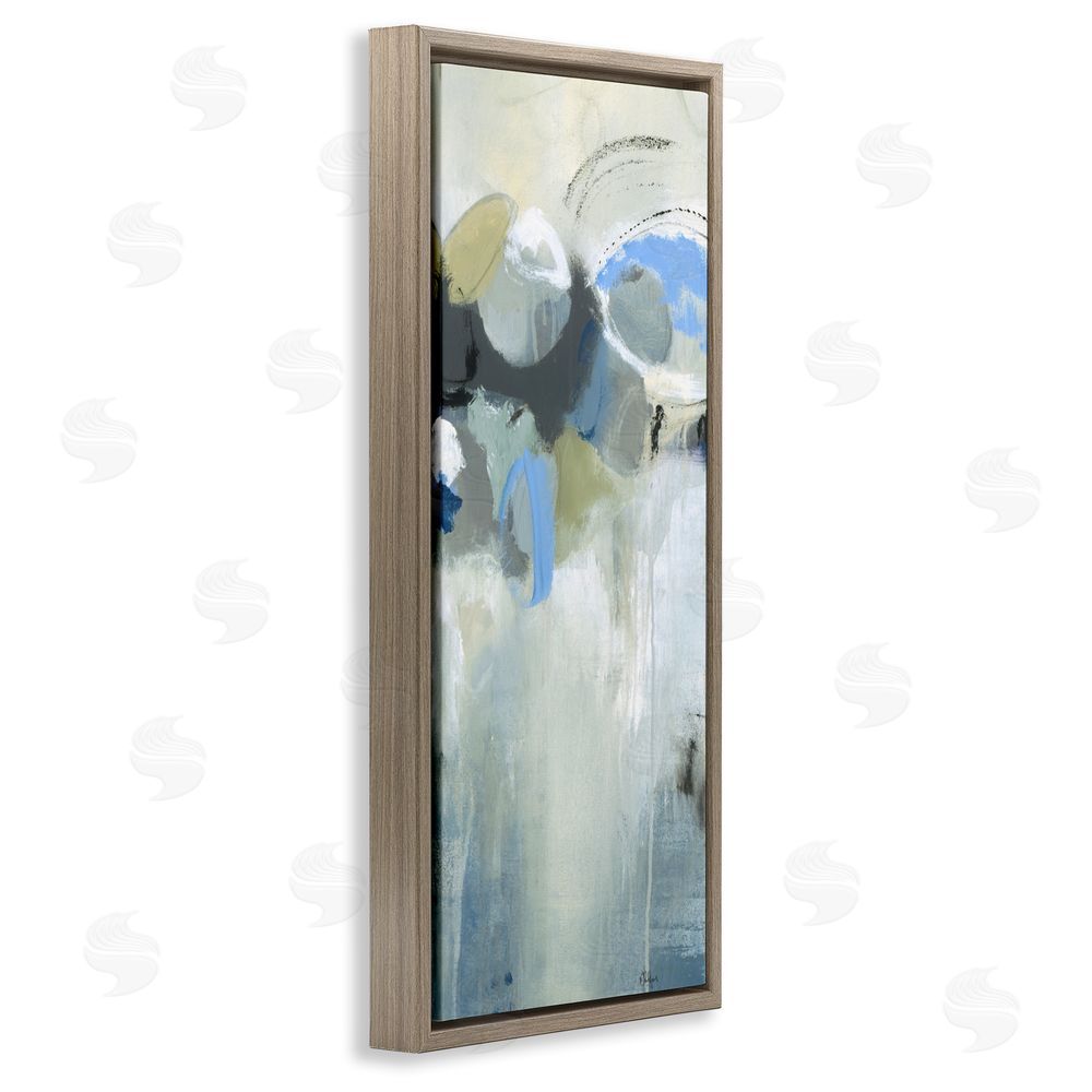 Lisa Ridgers Beige & Blue Dapples Brown Floating Frame Canvas Wall Art Print