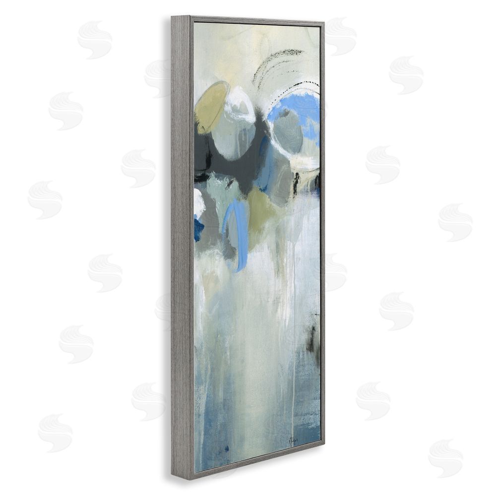 Lisa Ridgers Beige & Blue Dapples Gray Framed Giclee Wall Art Print