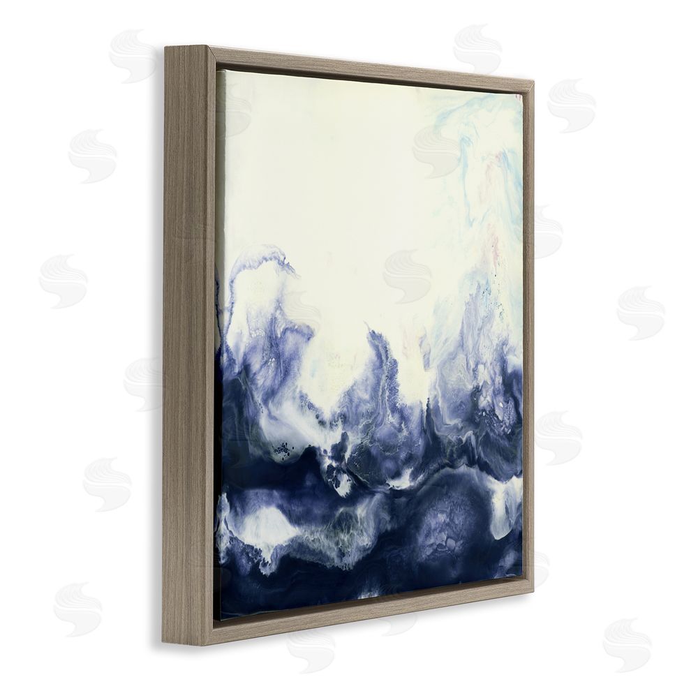 Laura Van Horne Oceanic Fluid Swirl Brown Floating Frame Canvas Wall Art Print