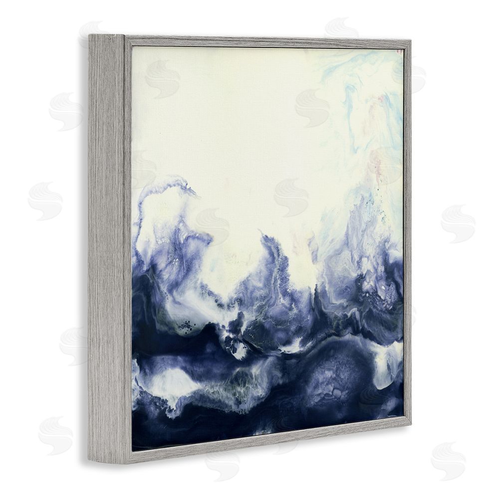 Laura Van Horne Oceanic Fluid Swirl Gray Framed Giclee Wall Art Print