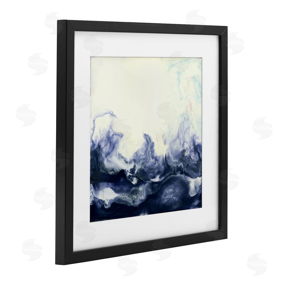 Laura Van Horne Oceanic Fluid Swirl Black Framed Print Under Glass Wall Art