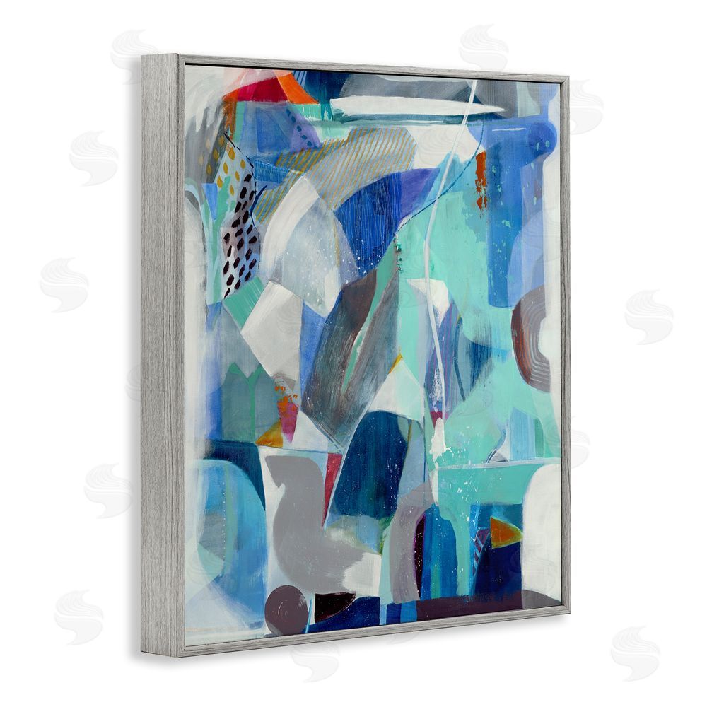 Jill Martin Complex Blue Layers Gray Framed Giclee Wall Art Print