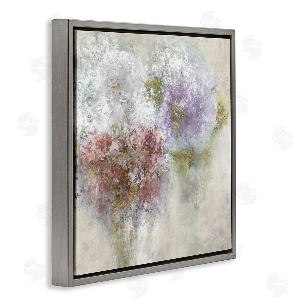 Leah Rei Dappled Visuals Flowers Gray Floating Frame Wall Art Print
