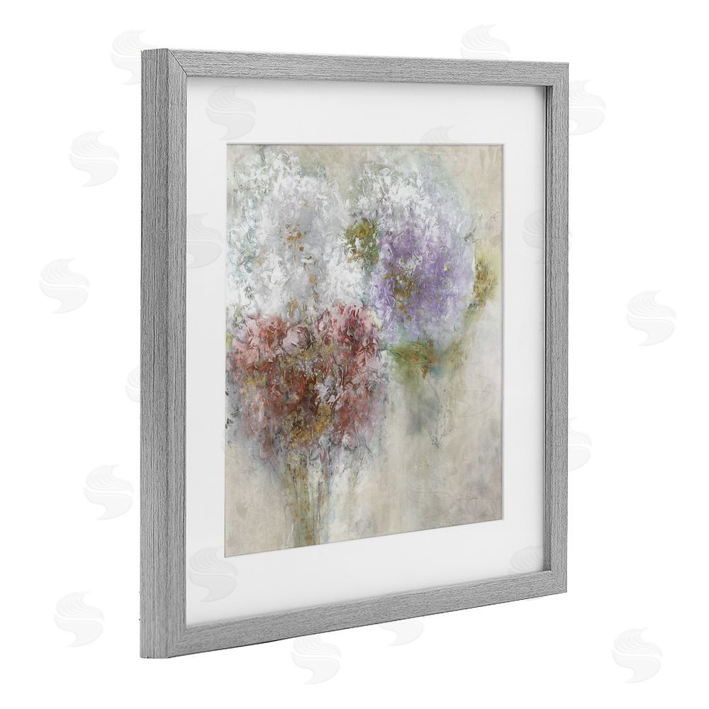 Leah Rei Dappled Visuals Flowers Gray Framed Print Under Glass Wall Art