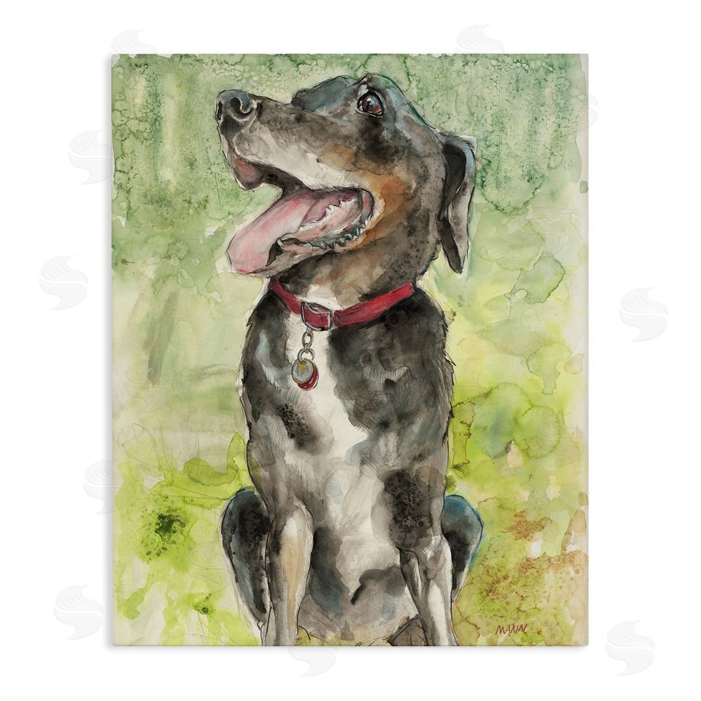 Patti Mann A Dog's Happiness Stretched Canvas Wall Art Print