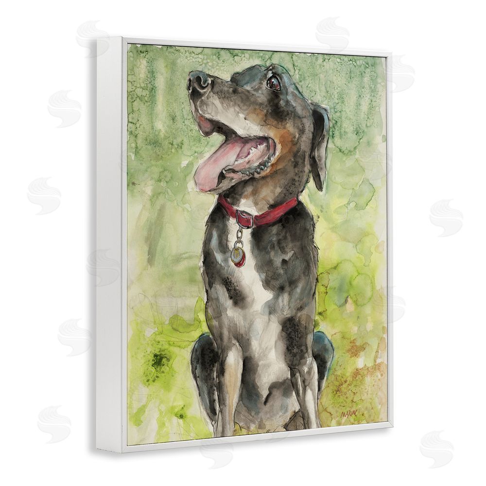 Patti Mann A Dog's Happiness White Framed Giclee Wall Art Print