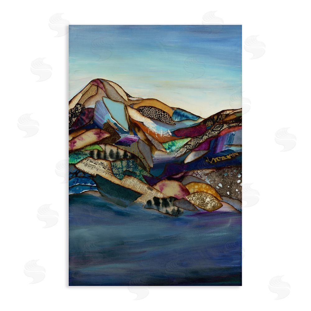 Van Horne-Borcherding Patchwork Collaged Mountains Stretched Canvas Wall Art Print