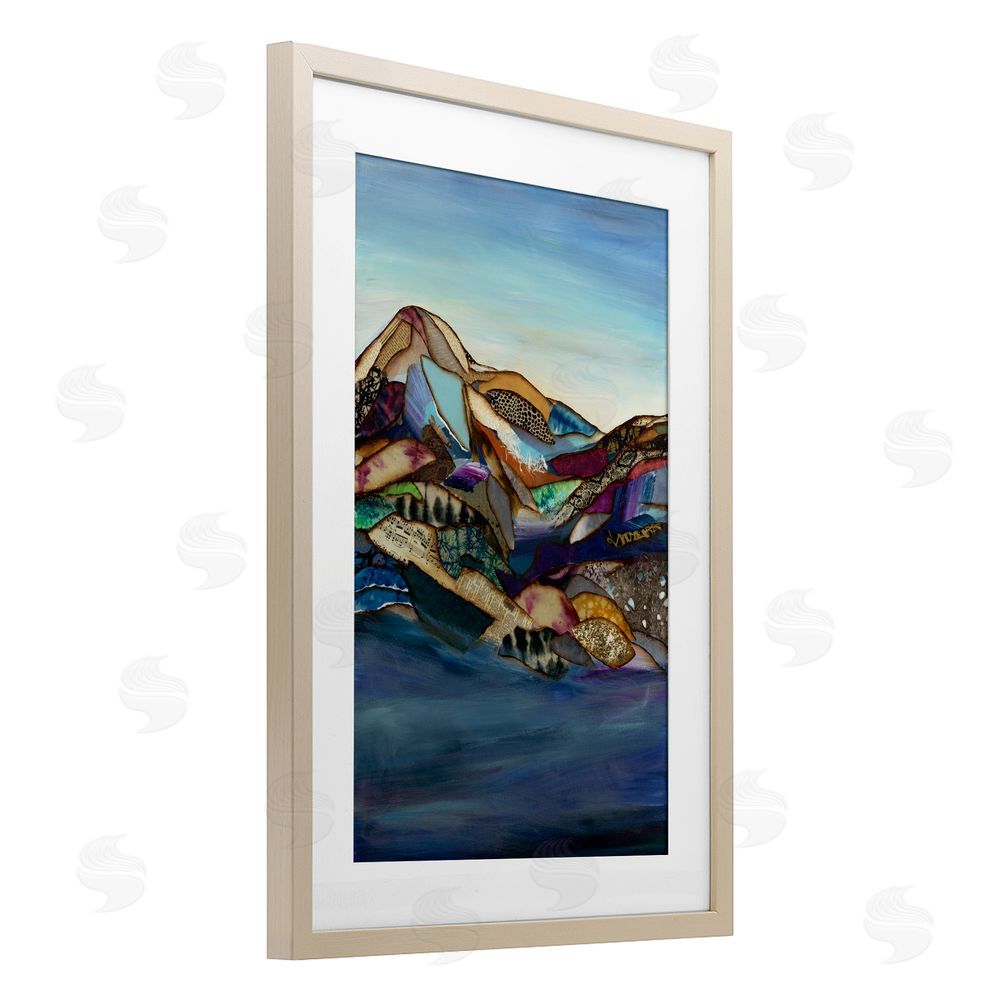 Van Horne-Borcherding Patchwork Collaged Mountains Brown Framed Print Under Glass Wall Art