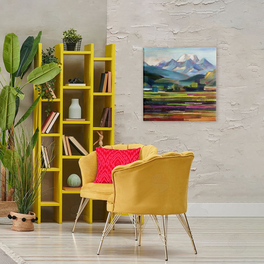 Borcherding Nature's Layers Mountain Scene Stretched Canvas Wall Art Print in Room