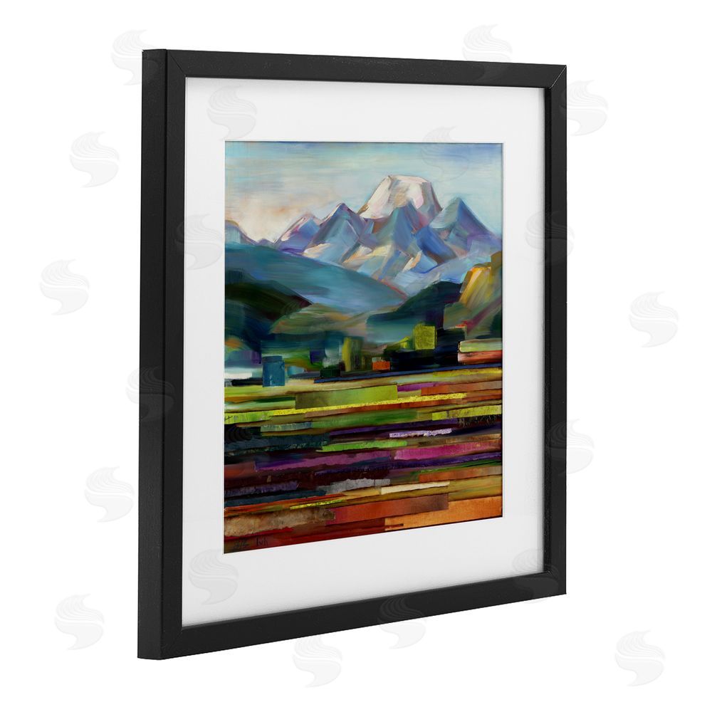 Borcherding Nature's Layers Mountain Scene Black Framed Print Under Glass Wall Art
