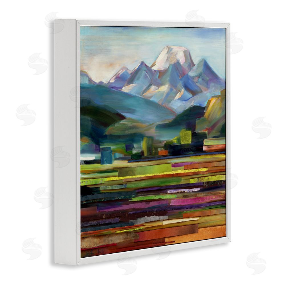 Borcherding Nature's Layers Mountain Scene White Framed Giclee Wall Art Print