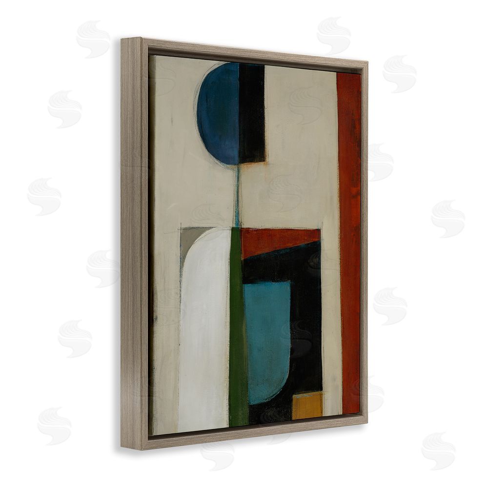 Kippi Leonard Balanced Abstract Structure Brown Floating Frame Canvas Wall Art Print