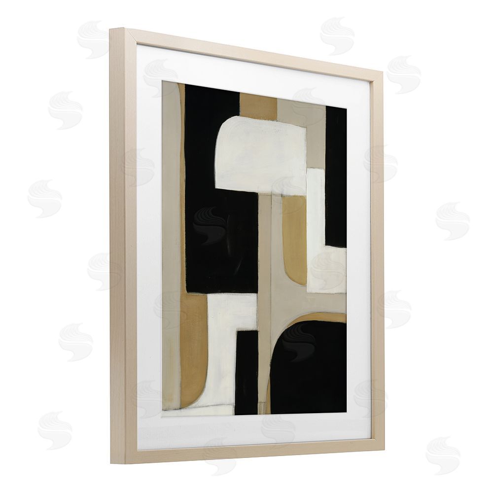 Kippi Leonard Minimalist Geometrics in Neutrals Brown Framed Print Under Glass with Mat Wall Art