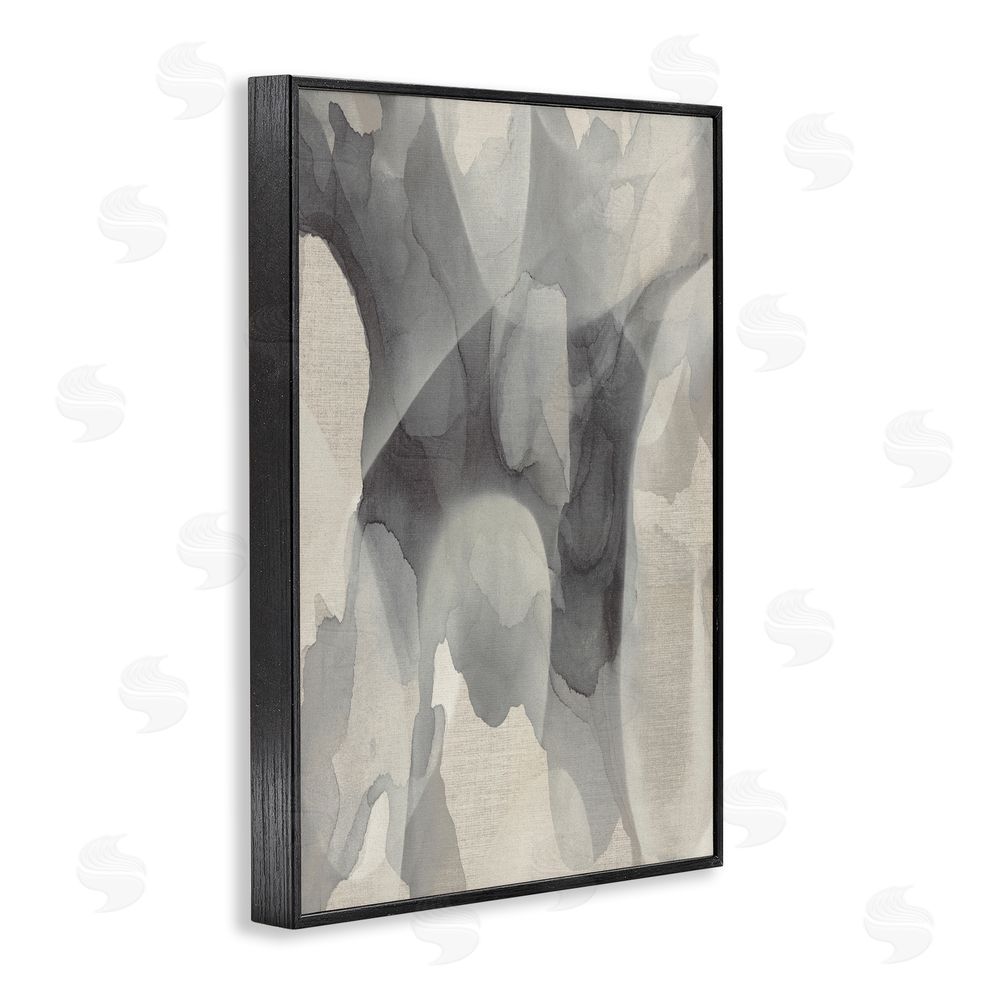 Kippi Leonard Monochrome Watery Drips Blacked Framed Giclee Wall Art Print