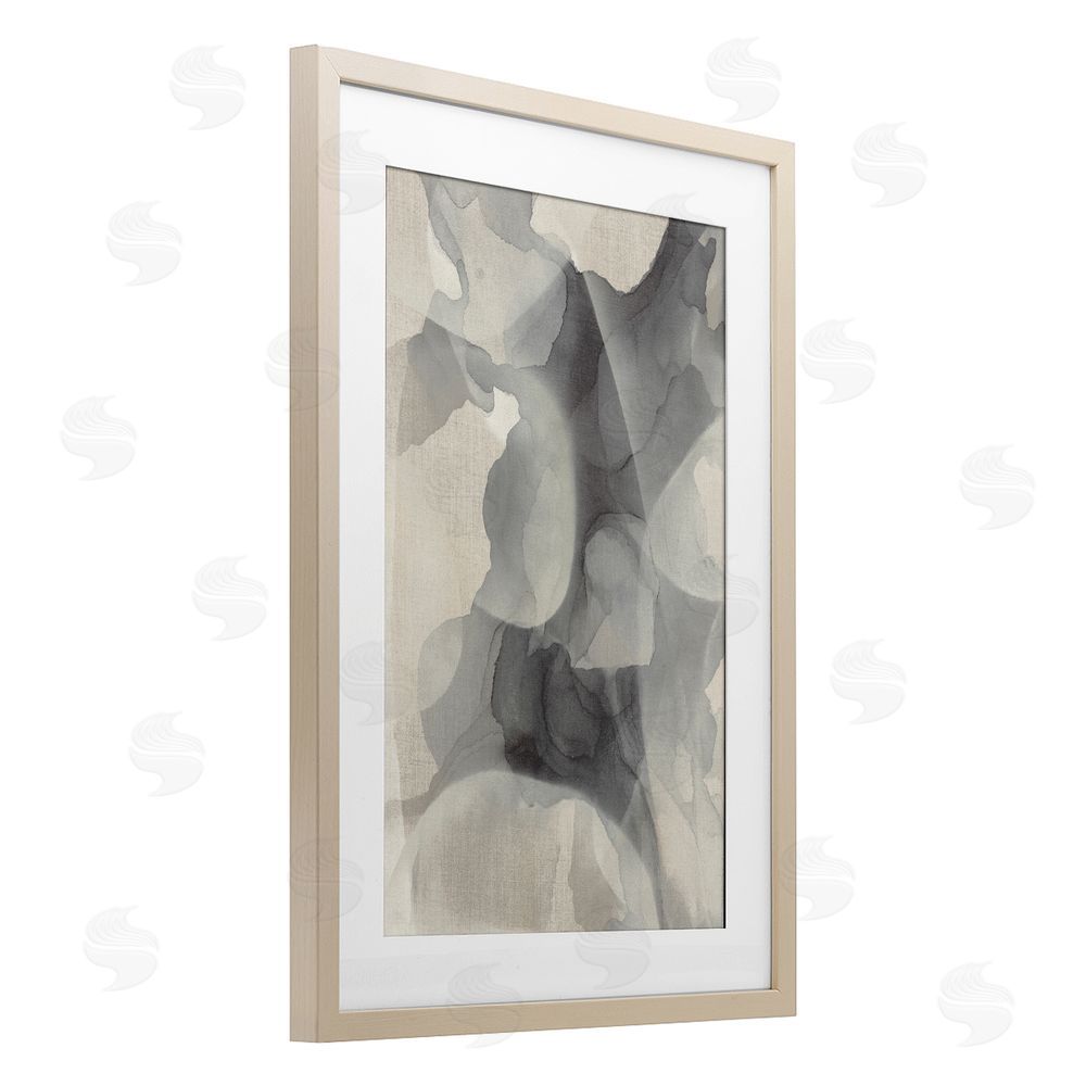 Kippi Leonard Mottled Monochrome Abstract Brown Framed Print Under Glass with Mat Wall Art