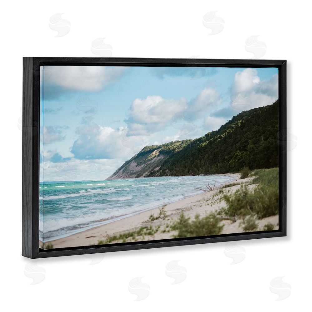 Amy Carroll Sleeping Bear Cliff Black Floating Frame Canvas Wall Art Print